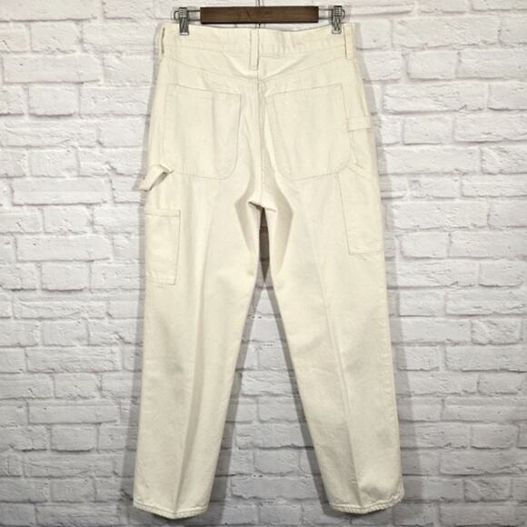 E J.Crew High Rise '90s Straight Carpenter Jean Natural Seeded Denim Size 27 - Picture 5 of 11